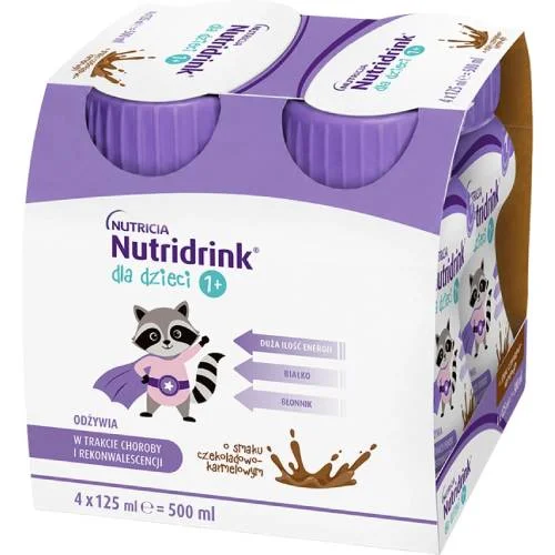 Miniaturka artykułu - Nutridrink dla dzieci smak czekoladowo karmelowy, 4 x 125 ml