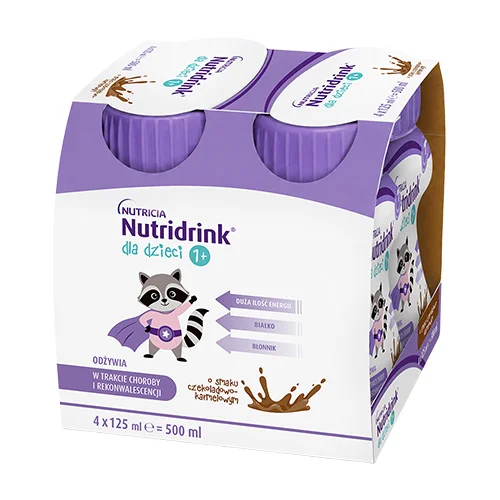 Miniaturka artykułu - Nutridrink dla dzieci smak czekoladowo karmelowy, 4 x 125 ml