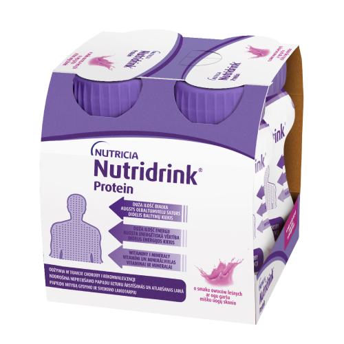 Miniaturka artykułu - Nutridrink Protein owoce leśne - 4 x 125ml BRAK TEKTUROWEGO OPAKOWANIA