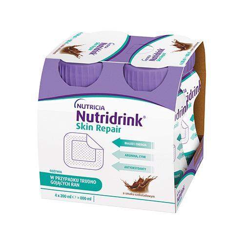 Miniaturka artykułu - Nutridrink Skin Repair czekolada, 4x200ml (dawniej Cubitan) KR&Oacute;TKA DATA 28.09.2026