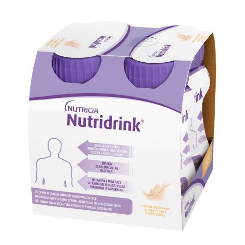 Miniaturka artykułu - Nutridrink wanilia, 4x125ml BRAK KARTONOWEGO OPAKOWANIA