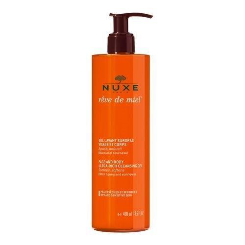 Miniaturka artykułu - NUXE REVE DE MIEL Żel do mycia twarzy i ciała, 400ml USZKODZONA POMPKA