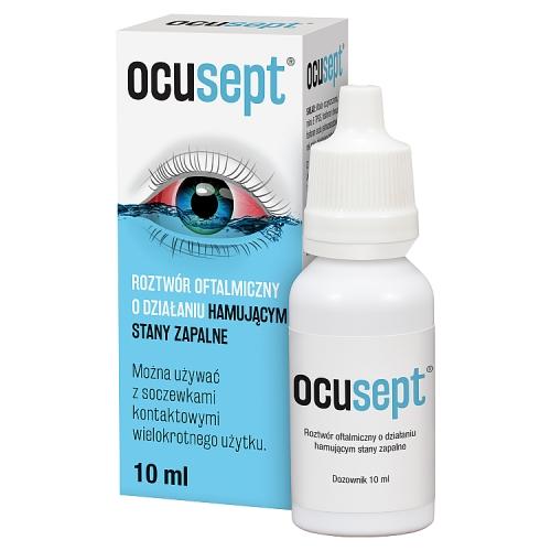 Miniaturka artykułu - OCUSEPT krople do oczu hamujące stan zapalny i regenerujące spoj&oacute;wkę oka, 10ml