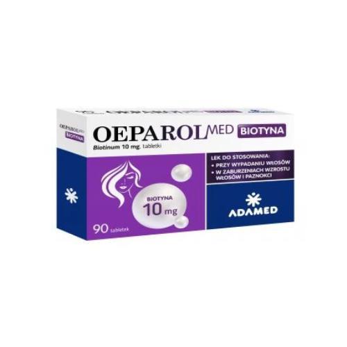 Miniaturka artykułu - OeparolMed Lek z biotynąw dawce  10 mg, 90 tabl. USZKODZONE TEKTUROWE OPAKOWANIE