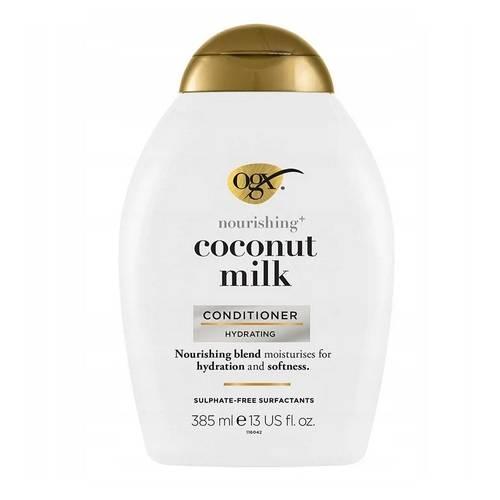 Miniaturka artykułu - OGX Coconut Milk Odżywka do włos&oacute;w z mleczkiem kokosowym, 385ml