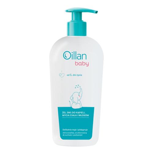 Miniaturka artykułu - OILLAN BABY - żel do mycia ciała i włos&oacute;w 3w1 od 1. dnia życia, 750ml