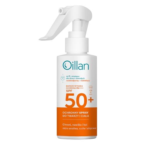 Miniaturka artykułu - OILLAN Ochronny spray przeciwsłoneczny z filtrem SPF50, 125ml
