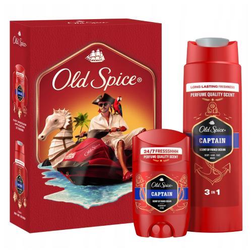 Old Spice Zestaw Captain (Dezodorant, 50 ml + Żel pod prysznic, 250 ml) USZKODZONE TEKTUROWE OPAKOWANIE