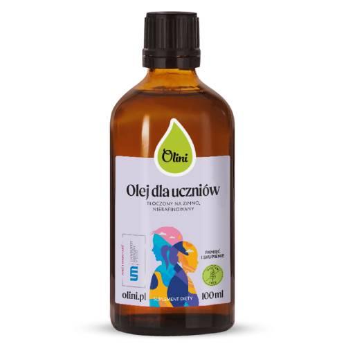 Miniaturka artykułu - Olini Olej dla uczni&oacute;w tłoczony na zimno nierafinowany, 100 ml