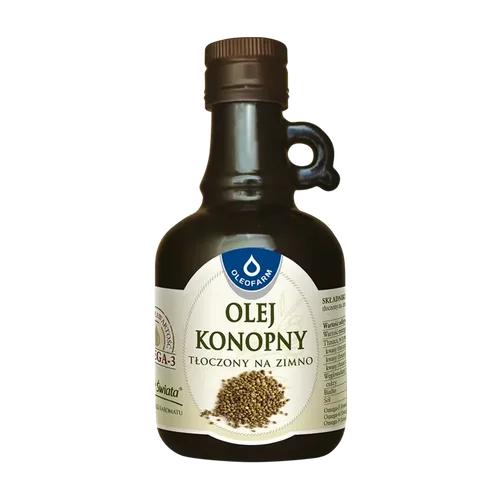 Miniaturka artykułu - Olej konopny tłoczony na zimno - 250 ml (Oleofarm)
