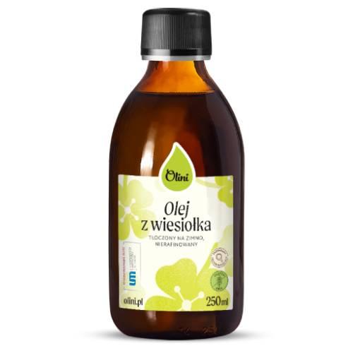 Miniaturka artykułu - Olini Olej z wiesiołka tłoczony na zimno nierafinowany, 250 ml