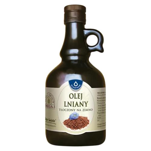 Miniaturka artykułu - Oleofarm Olej lniany Tłoczony na zimno - 500ml