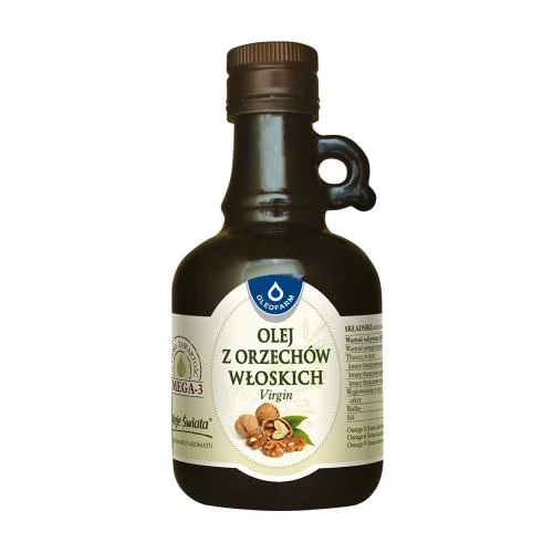 Miniaturka artykułu - OLEOFARM Olej z orzech&oacute;w włoskich Virgin, 250ml KR&Oacute;TKA DATA 30.11.2026