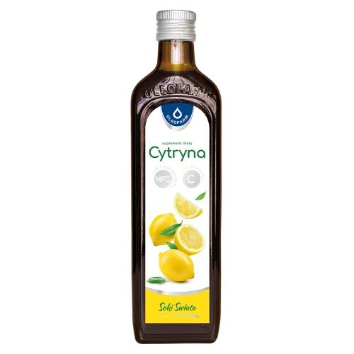 Miniaturka artykułu - Oleofarm Cytryna Sok z owoc&oacute;w cytryny z witaminą C, 490 ml