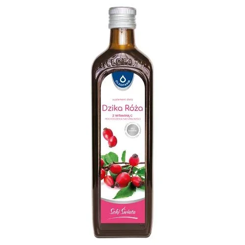 Miniaturka artykułu - Oleofarm Sok z dzikiej r&oacute;ży z naturalną witaminą C, 490 ml KR&Oacute;TKA DATA 30.11.2026