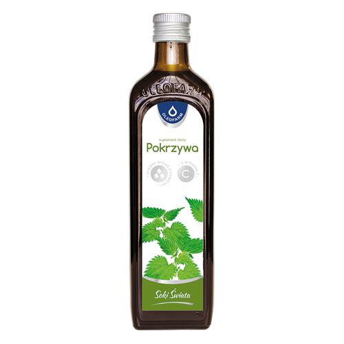 Miniaturka artykułu - OLEOFARM Sok z pokrzywy z witaminą C, 490ml	
