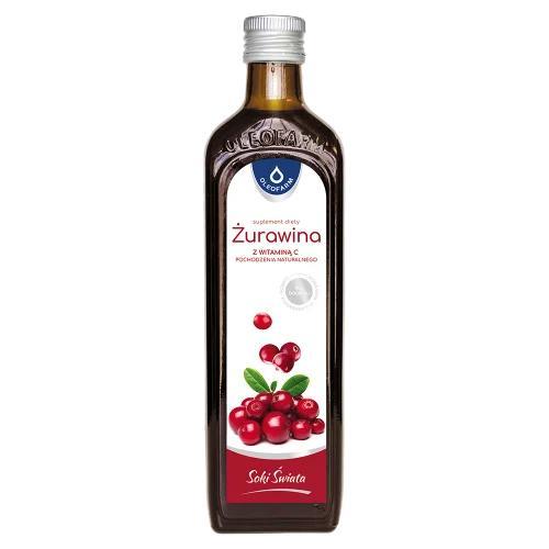 Miniaturka artykułu - Oleofarm Sok z żurawiny z naturalną witaminą C, 490 ml KR&Oacute;TKA DATA 31.07.2026