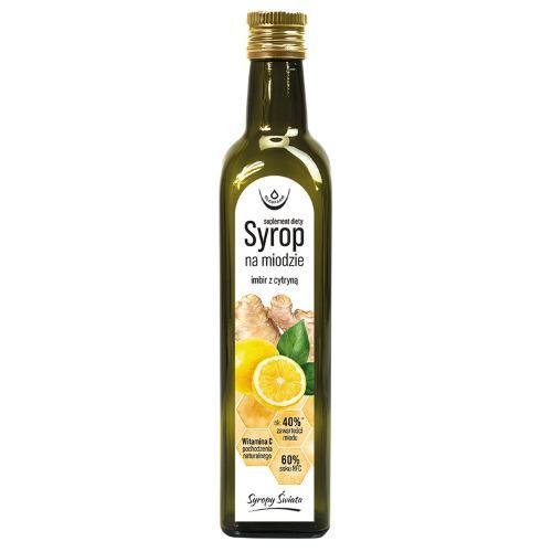 Miniaturka artykułu - OLEOFARM Syrop na miodzie imbir z cytryną, 250ml  KR&Oacute;TKA DATA 31.07.2026