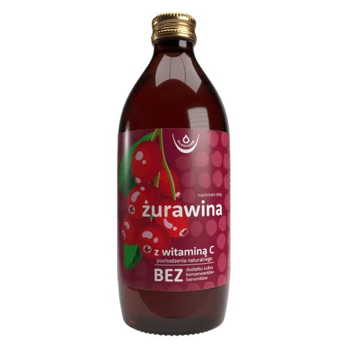 Miniaturka artykułu - OLEOFARM Żurawina, sok z żurawiny z naturalną witaminą C, 500 ml