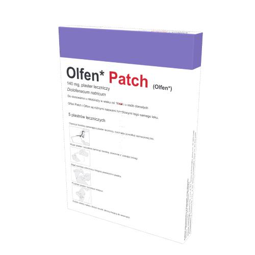 Miniaturka artykułu - Olfen Patch 140 mg plaster leczniczy, 5 plastr&oacute;w leczniczych