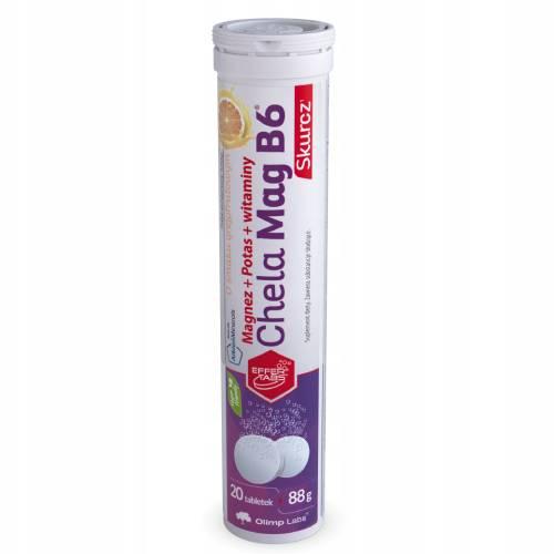 Miniaturka artykułu - Olimp Chela-Mag B6 Skurcz grejpfrut - 20 tabletek musujących
