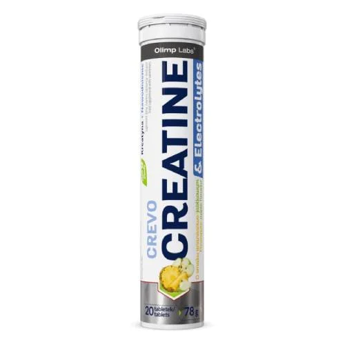 Miniaturka artykułu - Olimp Crevo Creatine & Electrolytes smak ananas-jabłko, 20 tabl. mus.