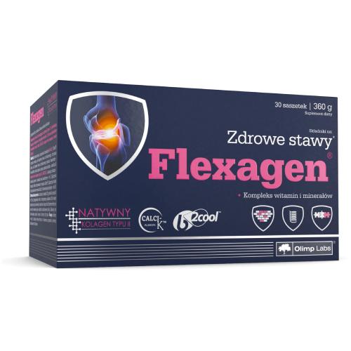 Miniaturka artykułu - OLIMP FLEXAGEN smak malinowy, 30 saszetek 