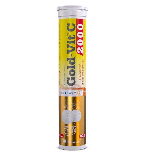 Miniaturka artykułu - Olimp GOLD-VIT C 2000 pomarańcza, 20 tabl. musujących KR&Oacute;TKA DATA 22.08.2026