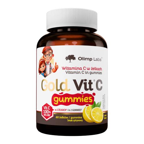 Miniaturka artykułu - Olimp Gold Vit C Witamina C w żelkach smak cytrynowy, 60 szt.