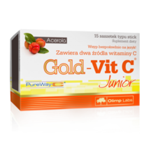 Miniaturka artykułu - Olimp Gold-Vit C Junior - 15 saszetek KRÓTKA DATA 21.09.2025