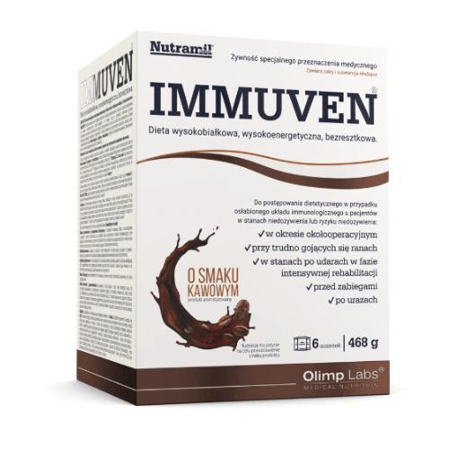 Miniaturka artykułu - OLIMP Immuven o smaku kawowym, 6sasz.USZKODZONY KARTON