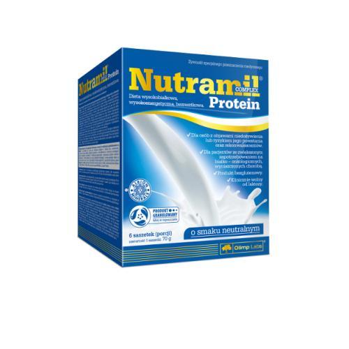 Miniaturka artykułu - Olimp Nutramil Complex Protein neutralny - 6 saszetek USZKODZONY KARTON