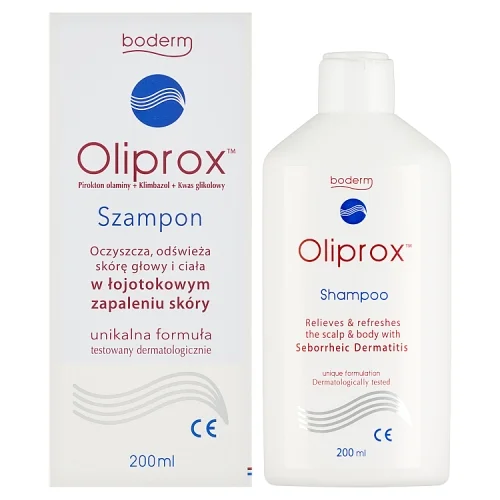 Miniaturka artykułu - OLIPROX Szampon przeciwłupieżowy na ŁZS łupież i grzybicę sk&oacute;ry, 200 ml