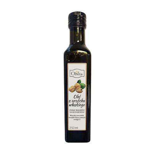 Miniaturka artykułu - OLVITA Olej z orzecha włoskiego zimno tłoczony, 250ml 