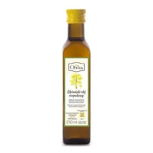 Miniaturka artykułu - OLVITA Ślężański olej rzepakowy, 250ml KR&Oacute;TKA DATA 13.11.2026