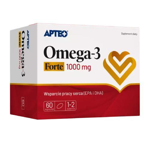 Miniaturka artykułu - Omega-3 1000mg Forte Apteo, 60 kapsułek USZKODZONE TEKTUROWE OPAKOWANIE