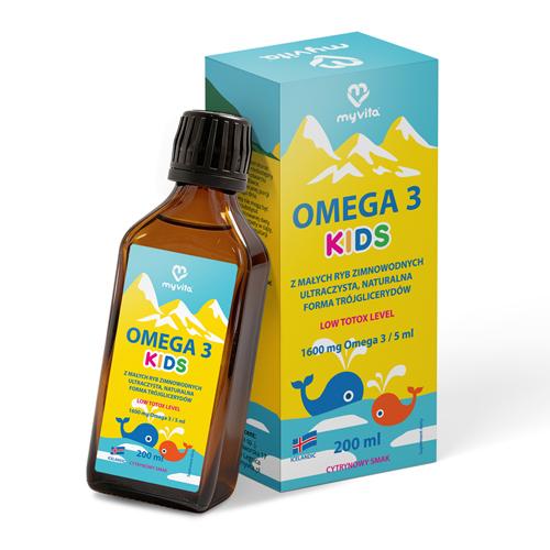 Miniaturka artykułu - MyVita Omega 3 Kids w płynie, 200 ml