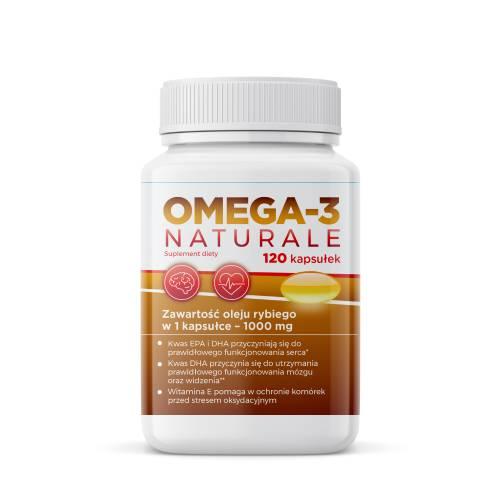 Miniaturka artykułu - Omega-3 Naturale, 120 kaps. - źr&oacute;dło kwas&oacute;w tłuszczowych omega 3