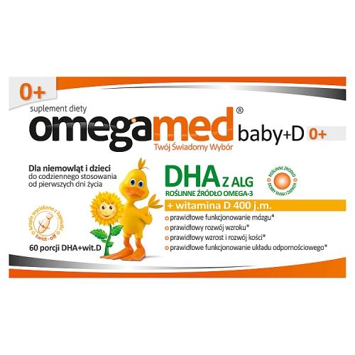 Miniaturka artykułu - Omegamed Baby+D 0+, 60 kaps.