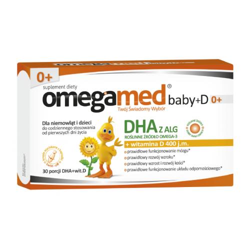 Miniaturka artykułu - Omegamed Baby+D 0+ - witamina D i DHA od pierwszych dni życia 