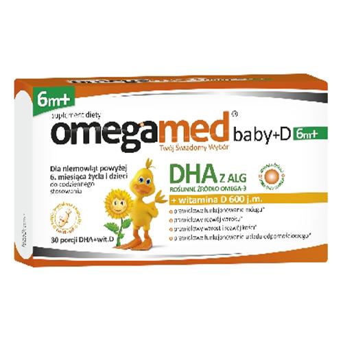 Miniaturka artykułu - OMEGAMED Baby+D 6m+, twistoff 30 kapsułek