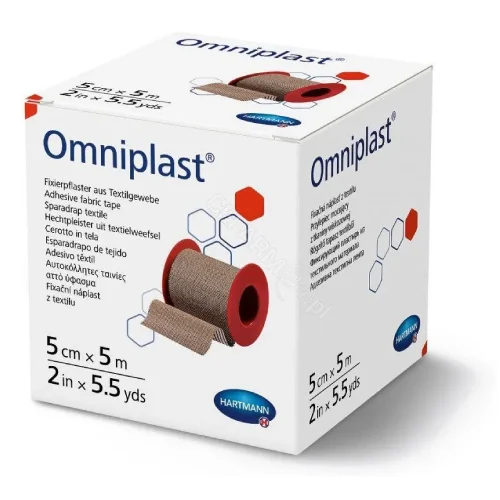 Miniaturka artykułu - OMNIPLAST 5cm x 5m Plaster na tkaninie - 1 sztuka