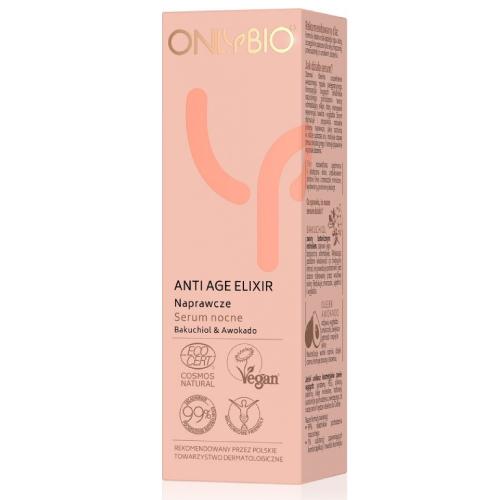 Miniaturka artykułu - OnlyBio Anti Age Elixir Naprawcze serum nocne, 30 ml