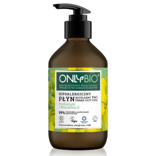 Miniaturka artykułu - OnlyBio Hipoalergiczny płyn micelarny 3w1, 250ml