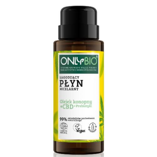 Miniaturka artykułu - OnlyBio Łagodzący płyn micelarny Olejek Konopny, 300 ml