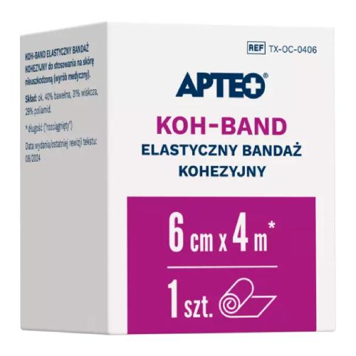 Miniaturka artykułu - Apteo Koh-Band Elastyczny bandaż kohezyjny 6 cm x 4 m, 1 szt.