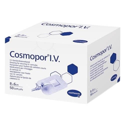 Miniaturka artykułu - Cosmopor I.V. Jałowy opatrunek samoprzylepny 8 x 6 cm, 50 szt.