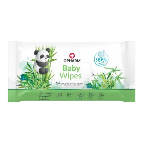 Miniaturka artykułu - OPHARM Baby Wipes Chusteczki nawilżane, 64szt.
