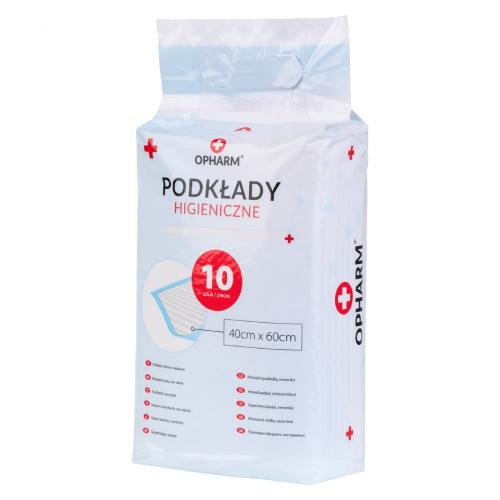 Miniaturka artykułu - OPHARM Chłonne podkłady higieniczne 40x60cm, 10szt.