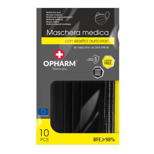 Miniaturka artykułu - OPHARM Maska medyczna czarna, 10szt.